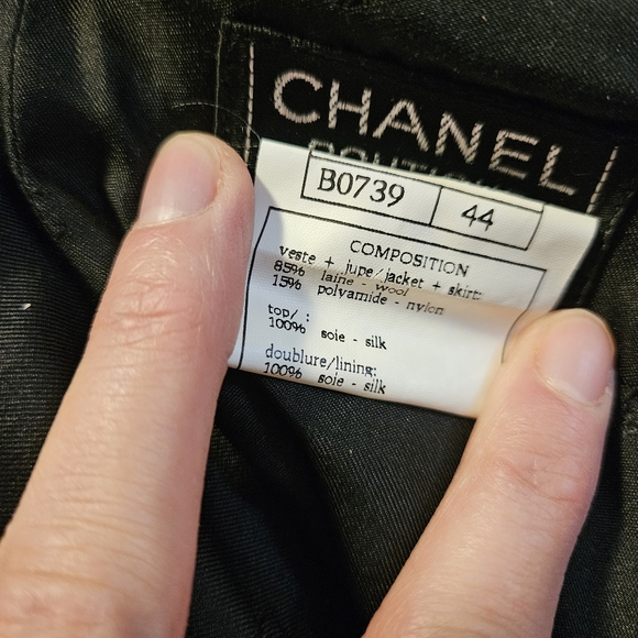 Authentic Vintage Chanel Skirt Black 90s size 44 - Picture 7 of 10